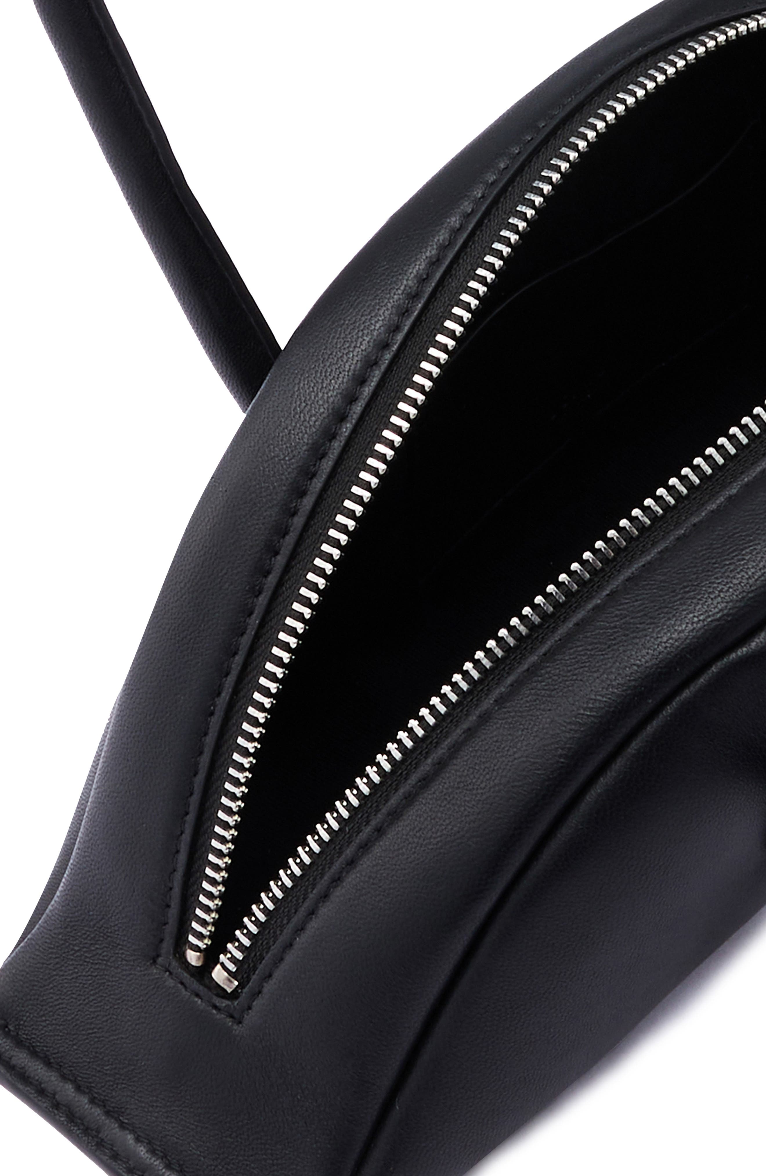 behno Mini Laverne Leather Bowler Bag, Alternate, color, Black