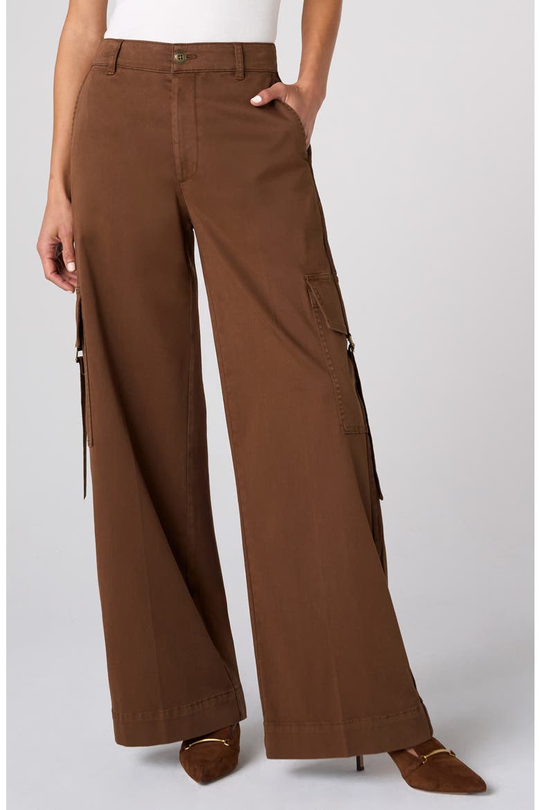 Mid Rise Wide Leg Cargo Pants, Main, color, CAROB BROWN