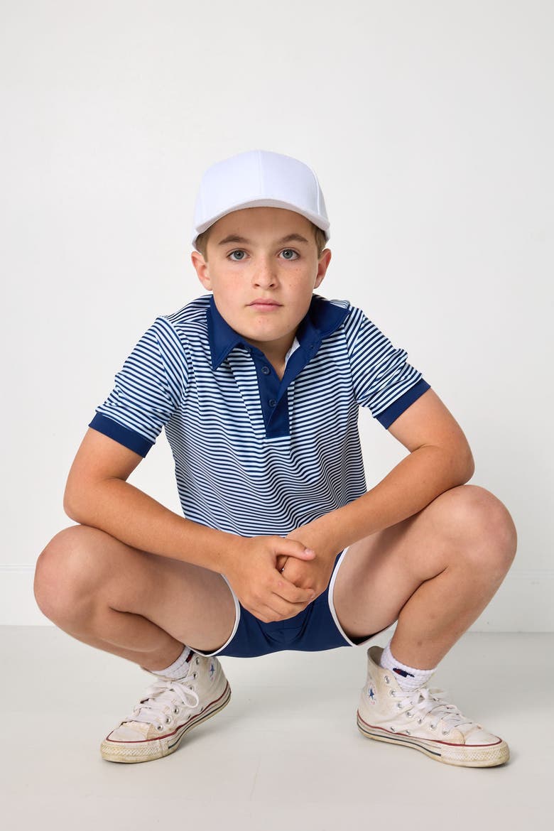 Thin Stripe Polo Shirt, Alternate, color, Navy