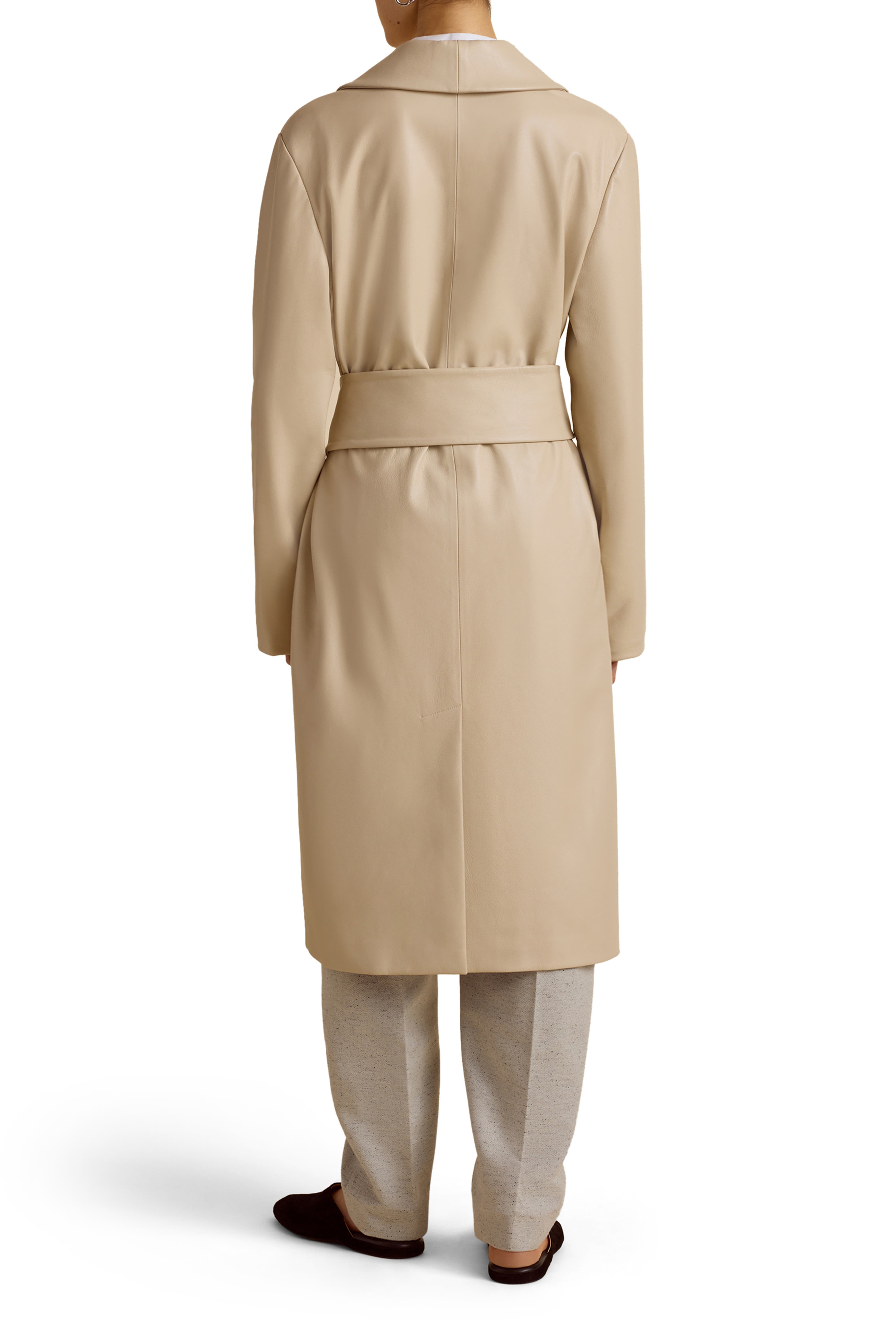 Belted Robe de Chambre Leather Coat - image 2