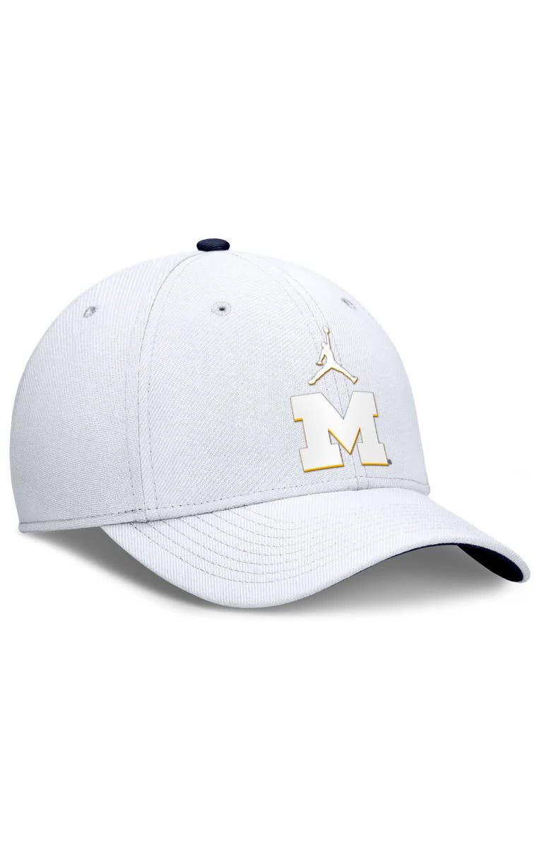 Jordan Brand Men's Jordan Brand White Michigan Wolverines Rise Flex Hat, Alternate, color,