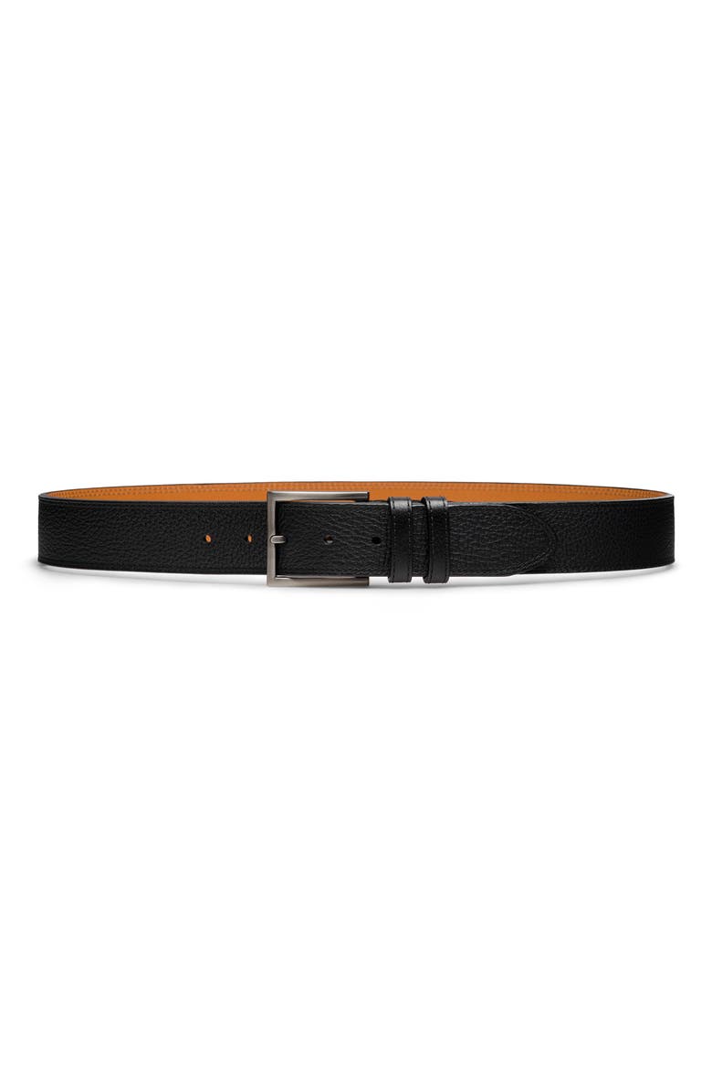 Eastwood Pebble Leather Belt, Main, color, BLACK PEBBLE