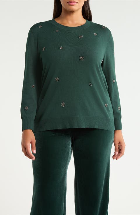 Star Embellished Crewneck Sweater