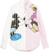 Desigual Mickey & Minnie Mouse Graphic Button-Up Shirt