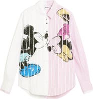 Desigual Mickey & Minnie Mouse Graphic Button-Up Shirt