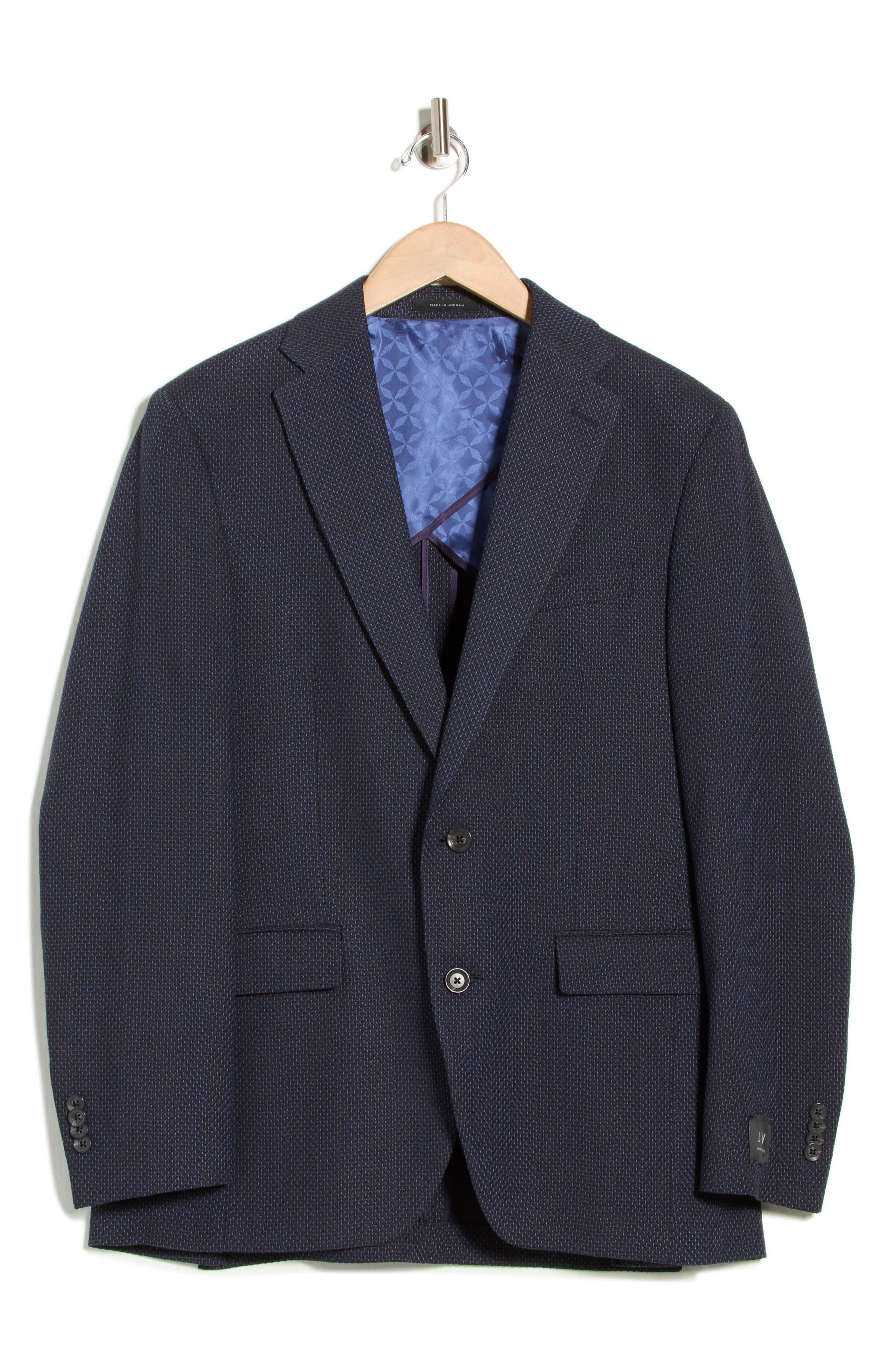 J|V by Jack Victor Elex Navy Wool Blend Seersucker Sport Coat