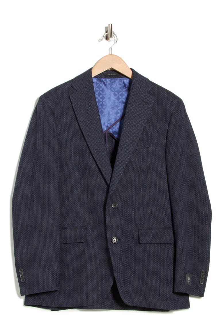 Elex Navy Wool Blend Seersucker Sport Coat, Alternate, color, NAVY