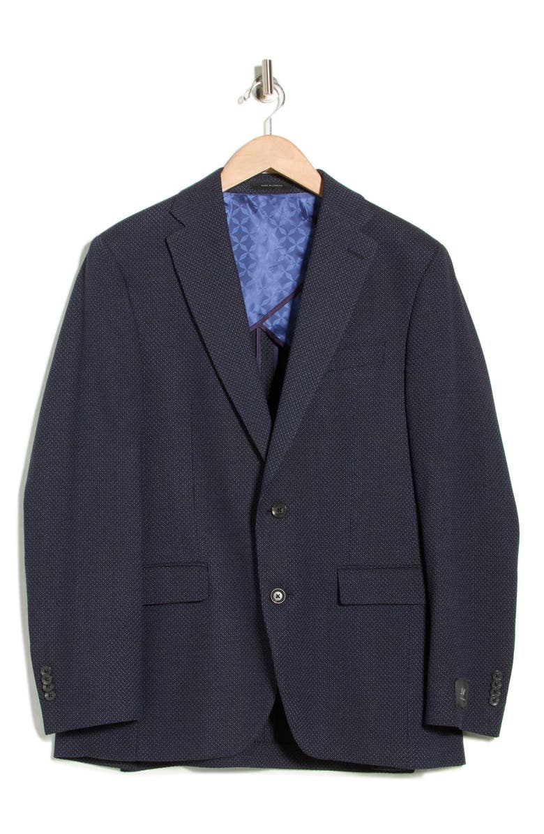 J|V by Jack Victor Elex Navy Wool Blend Seersucker Sport Coat, Main, color, Navy