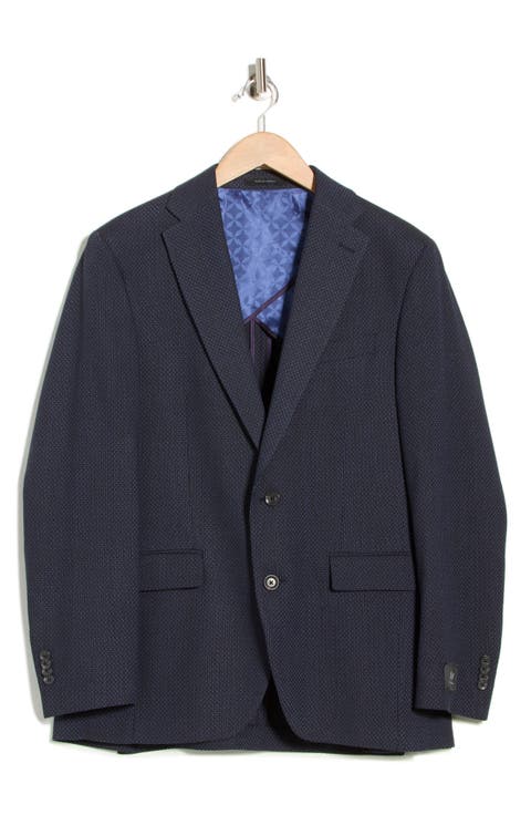 Elex Navy Wool Blend Seersucker Sport Coat