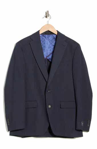 J|V by Jack Victor Elex Navy Wool Blend Seersucker Sport Coat