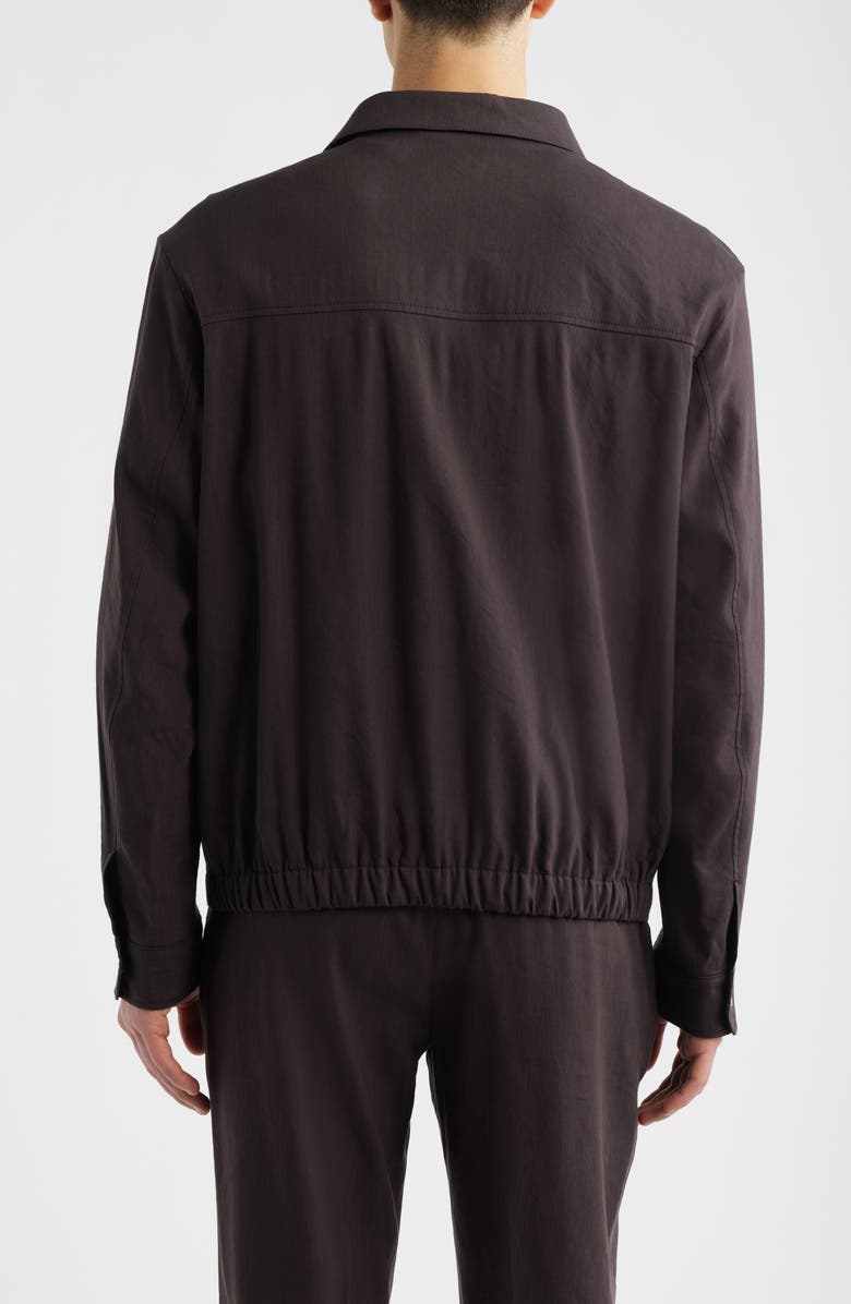 BOSS Carper Linen Blend Shirt Jacket, Alternate, color, Dark Brown