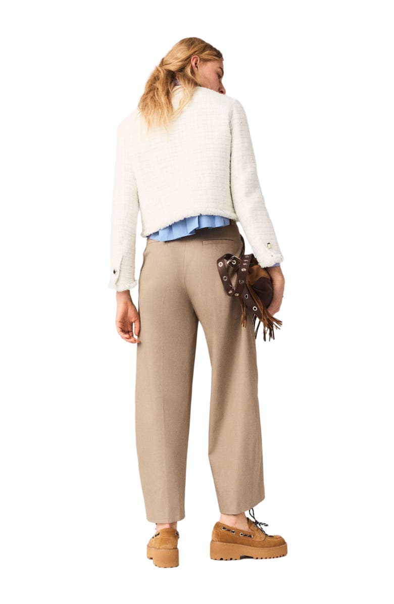 maje Short tweed jacket, Alternate, color, Ecru