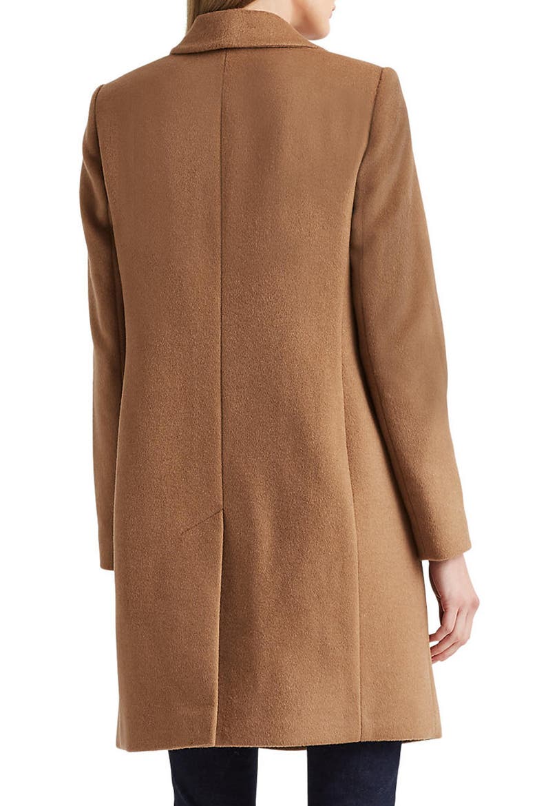 Plaid Wool Blend Reefer Coat, Alternate, color, NEW VICUNA