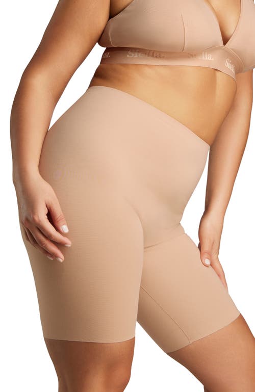 Siella Organic Cotton No-show Mid-thigh Short In Beach Beige