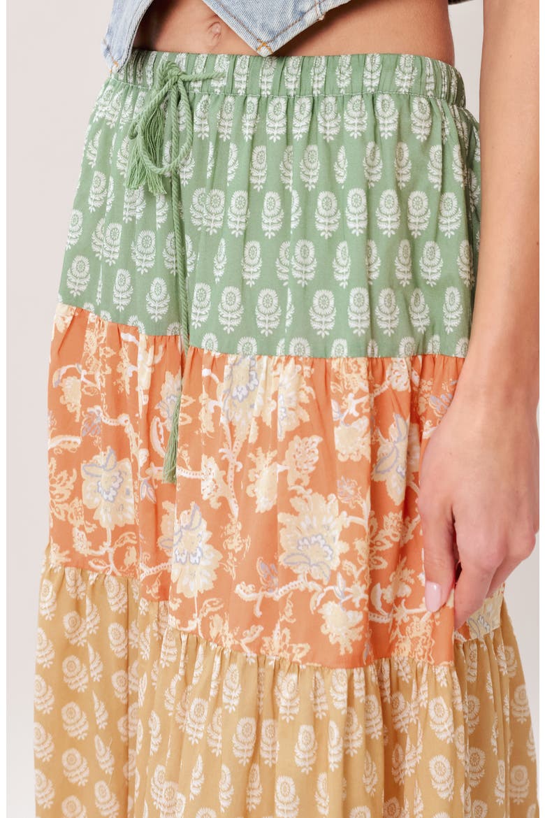 Tiered Print Maxi Skirt, Alternate, color, MULTI COLOR