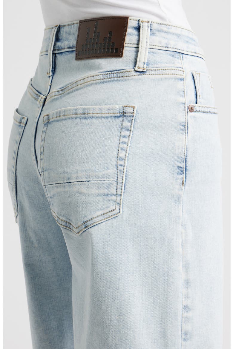 Frayed Denim Bermuda Shorts, Alternate, color, SNOW