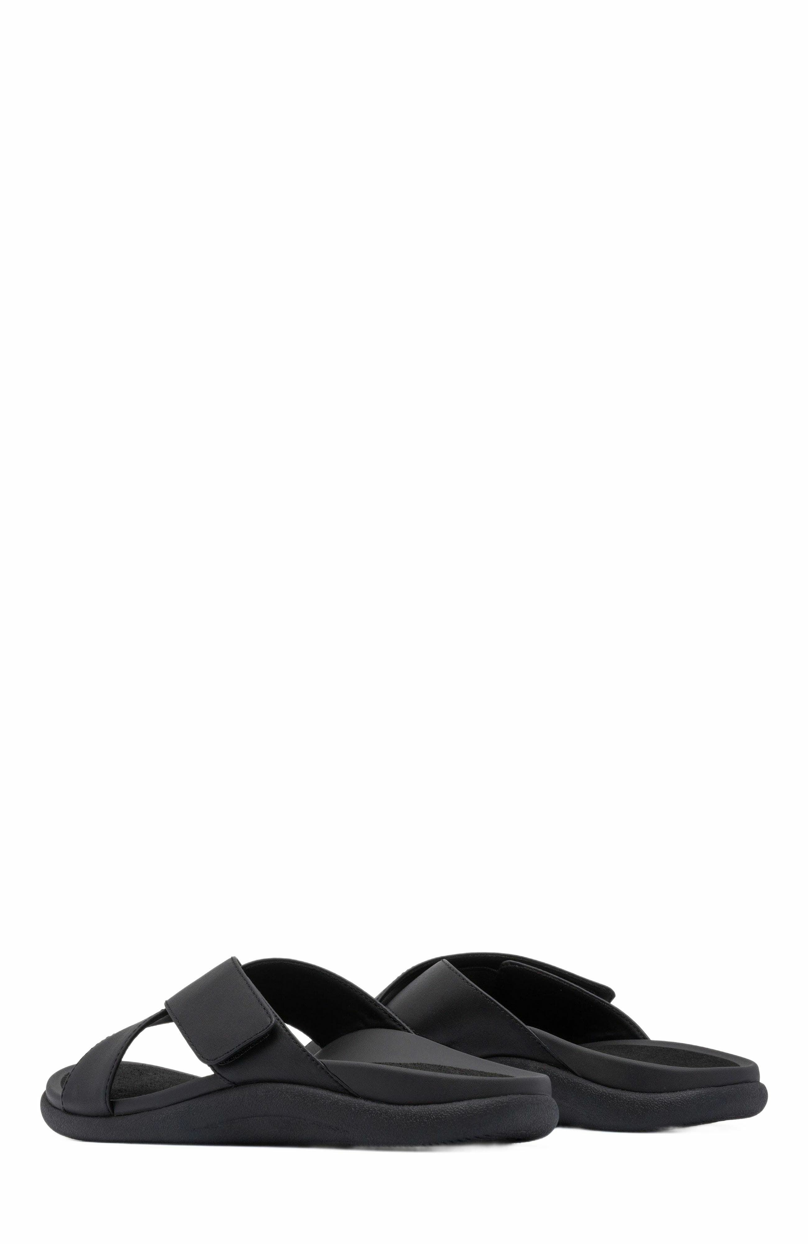 ABEO Laguna Slide, Alternate, color, Black Leather - Regular