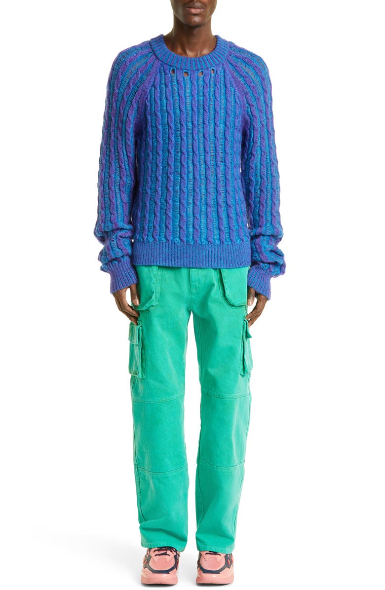 AGR Serenity Mixed Stitch Mohair Blend Sweater, Alternate, color, 