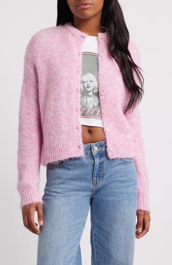 Bdg Urban Outfitters Fluffy Cardigan In Pink