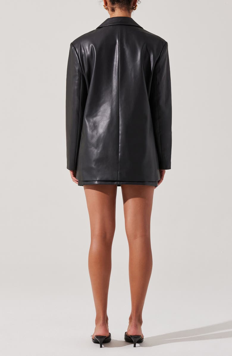 ASTR the Label Ezra Faux Leather Blazer, Alternate, color, Black