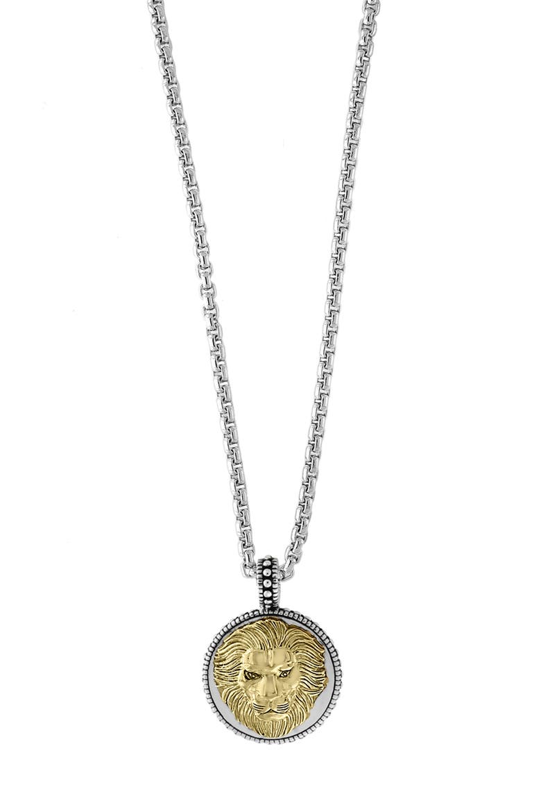 Men's Lion Head Pendant Necklace, Alternate, color, GOLD