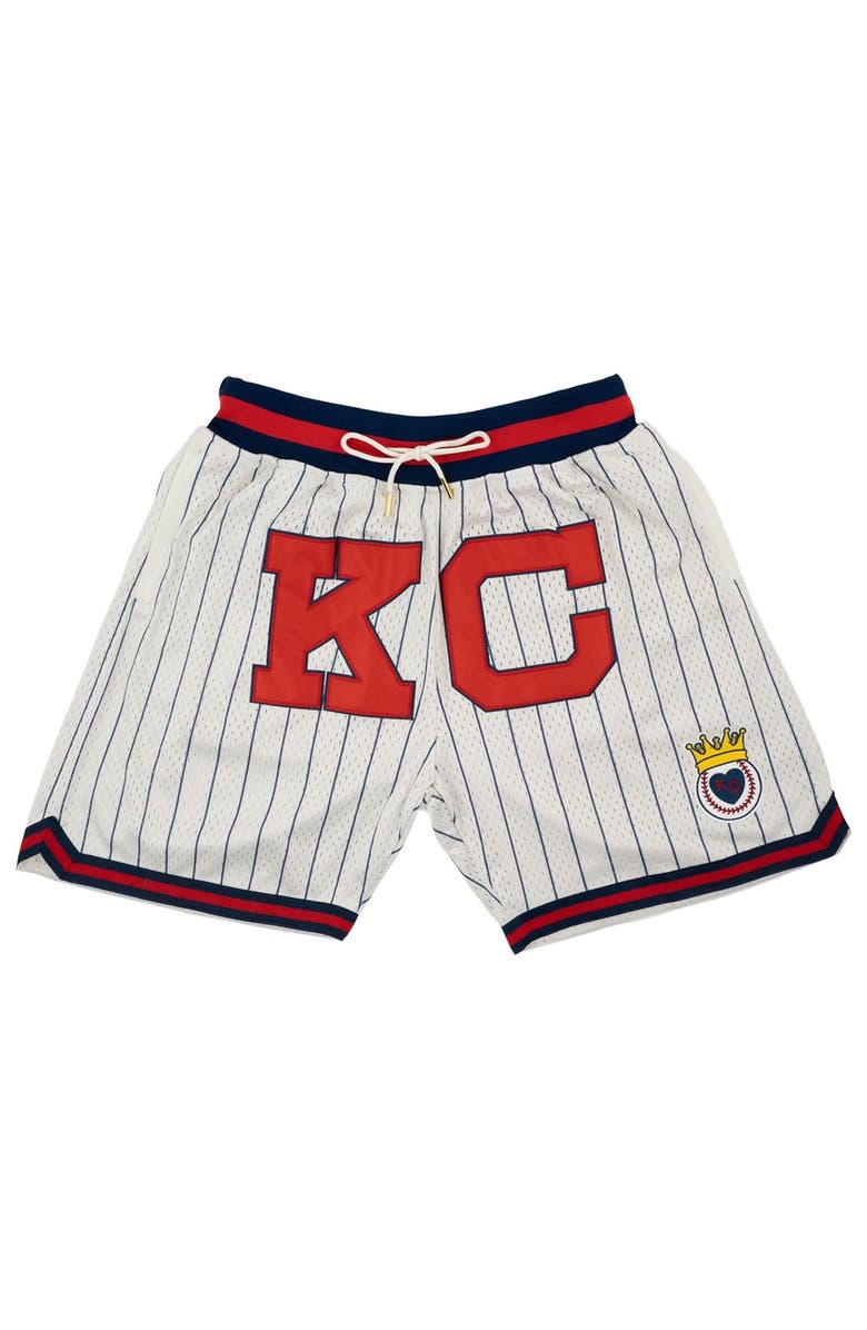 RINGS & CRWNS Men's Rings & Crwns Cream Kansas City Monarchs Replica Mesh Shorts, Alternate, color,
