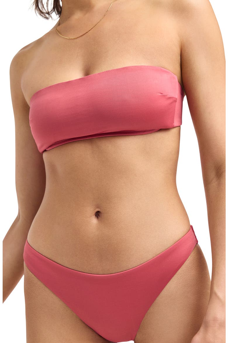Nala Bandeau Bikini Top, Alternate, color, WILD ROSE ECOLINEN