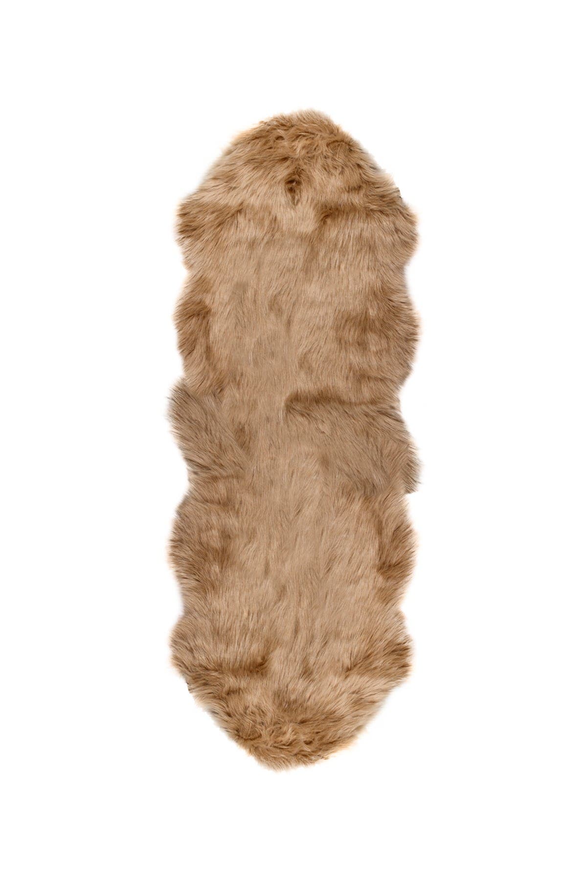LUXE Gordon Faux Fur Throw - 2ft x 3ft -Tan