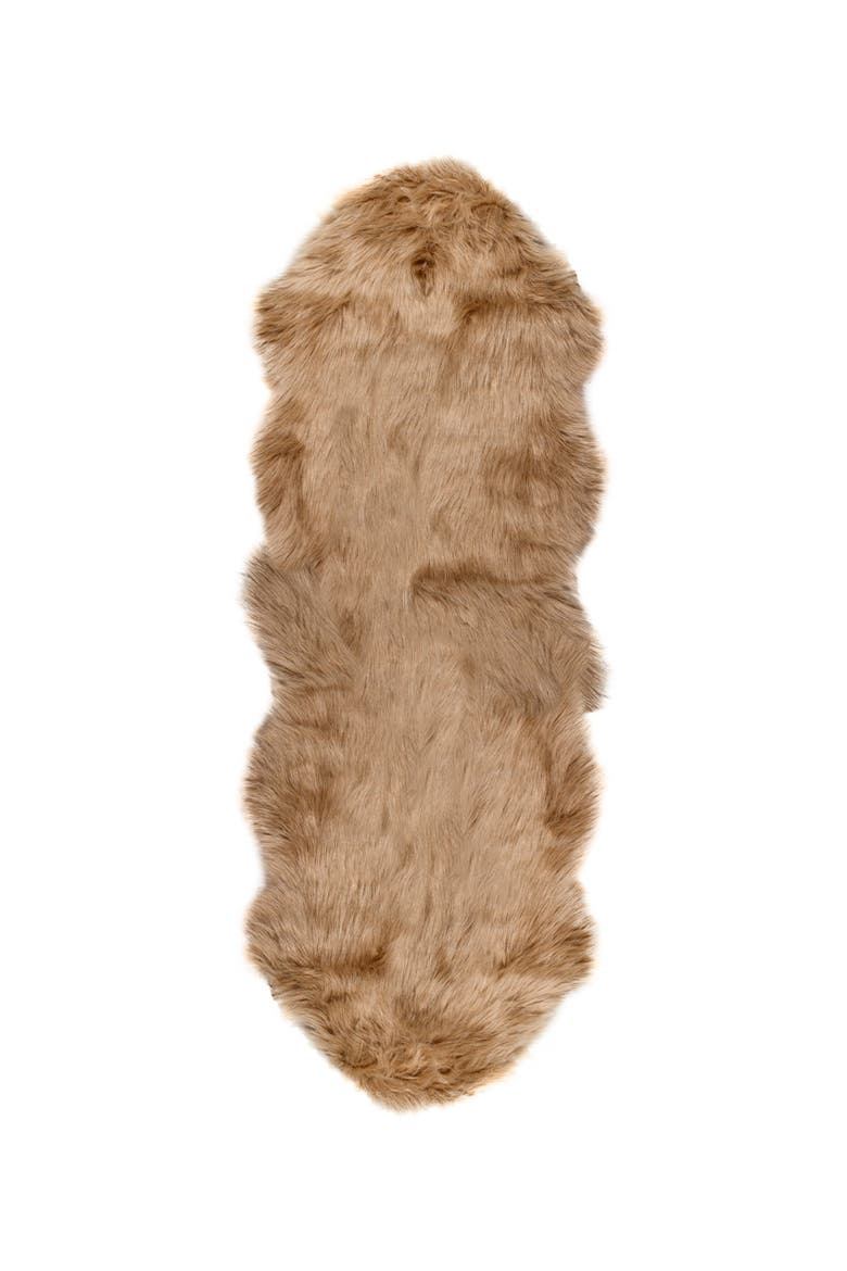 Gordon Faux Fur Throw - 2ft x 3ft -Tan, Main, color, TAN