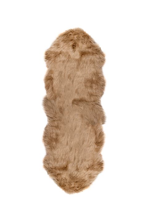 Gordon Faux Fur Throw - 2ft x 3ft -Tan