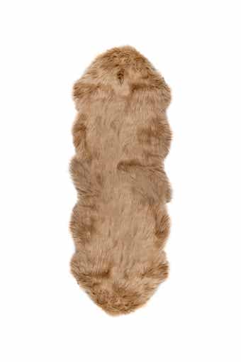 Gordon Faux Fur Throw - 2ft x 3ft -Tan
