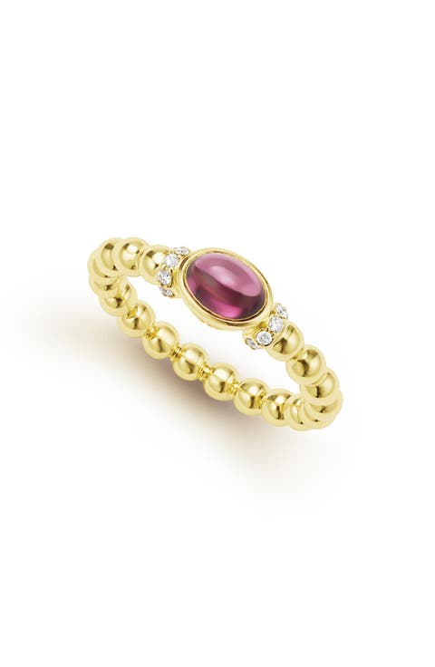 Rhodolite Garnet & Diamond Caviar Ring