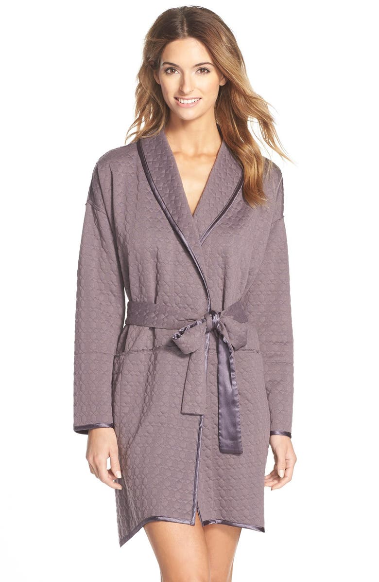 Midnight by Carole Hochman Carole Hochman Designs Geometric Quilted Robe, Main, color, 