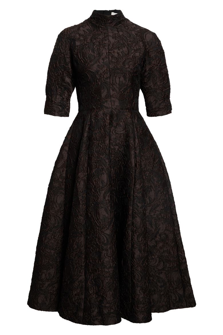 Quinley Jacquard Midi Dress, Main, color, CHOCOLATE/BLACK