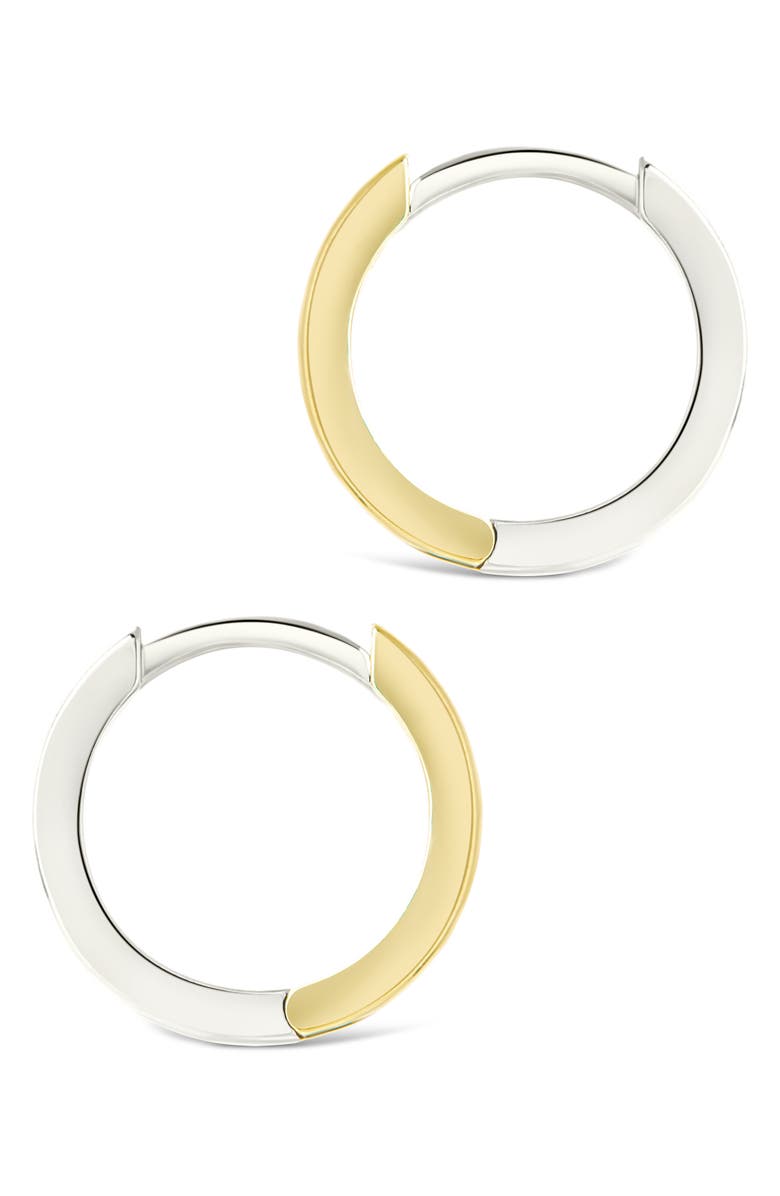 Sterling Forever Tinsley Two-Tone Huggie Hoop Earrings, Alternate, color, Gold