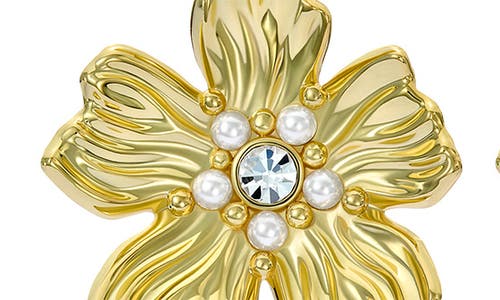 Ted Baker Pettala Flower Statement Drop Earrings In Gold