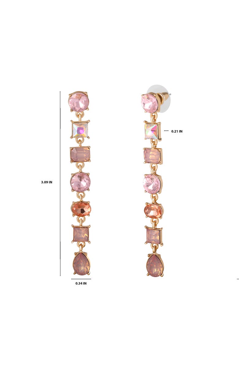 Jessica Simpson Light Pink Crystal Linear Drop Earrings, Alternate, color, Light Pink/Gold