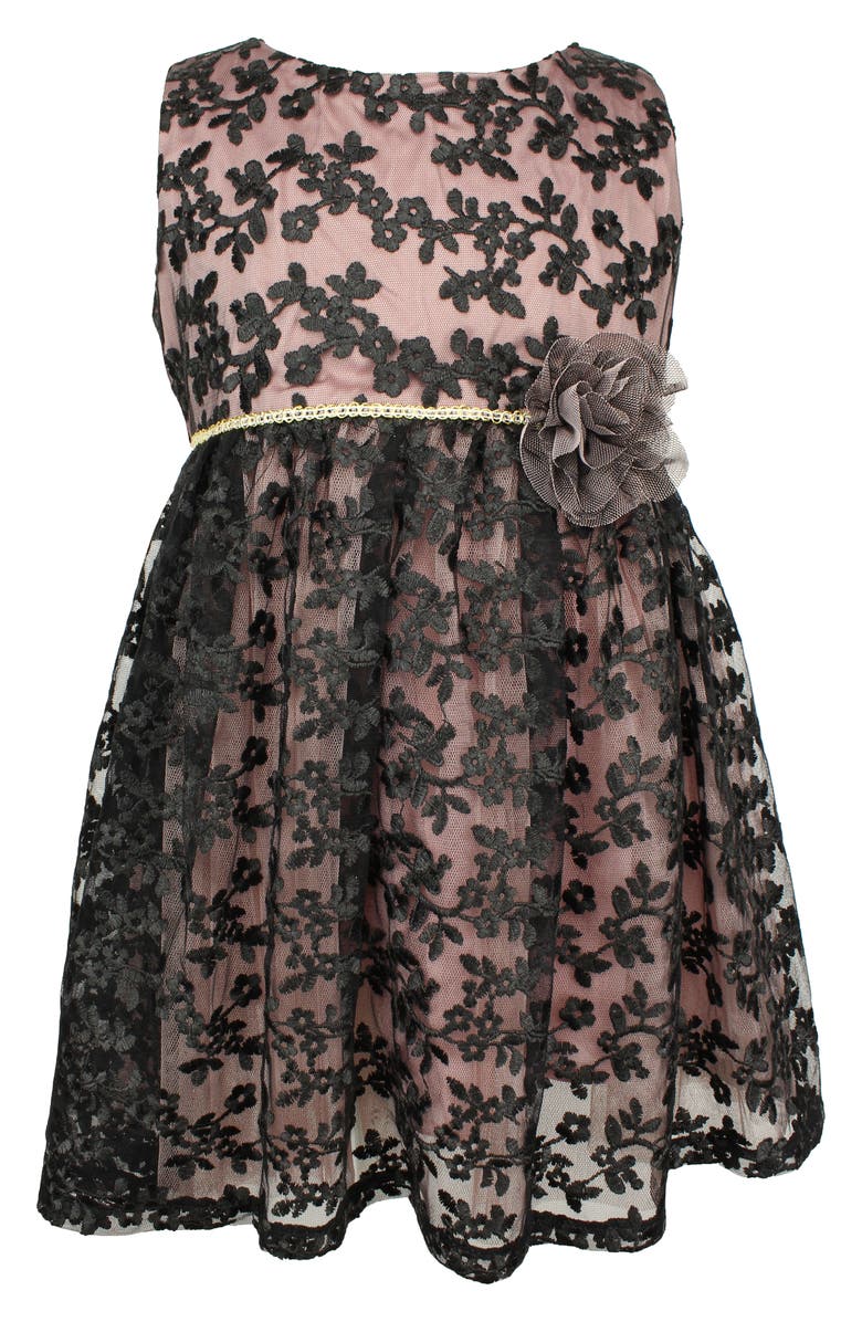 Popatu Black Lace Fit & Flare Dress, Main, color,