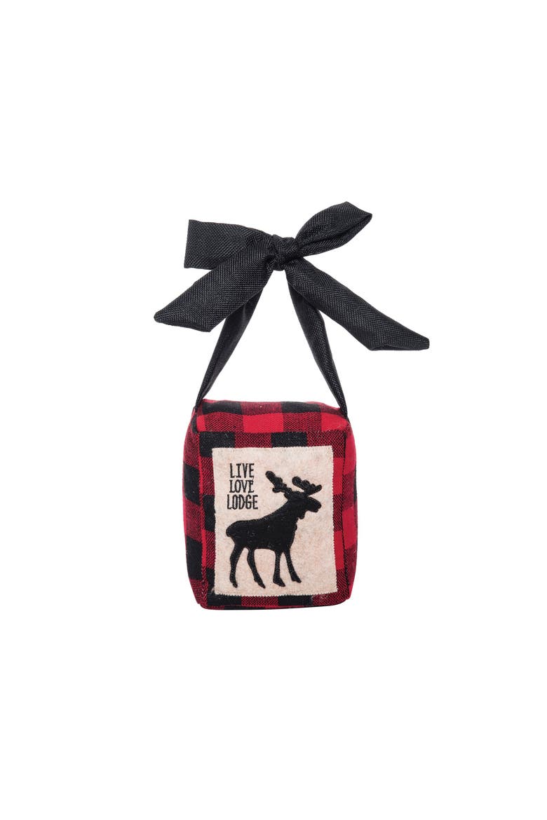 Live Love Lodge Moose Weighted Doorstop Lodge Christmas Decor, Main, color, Red