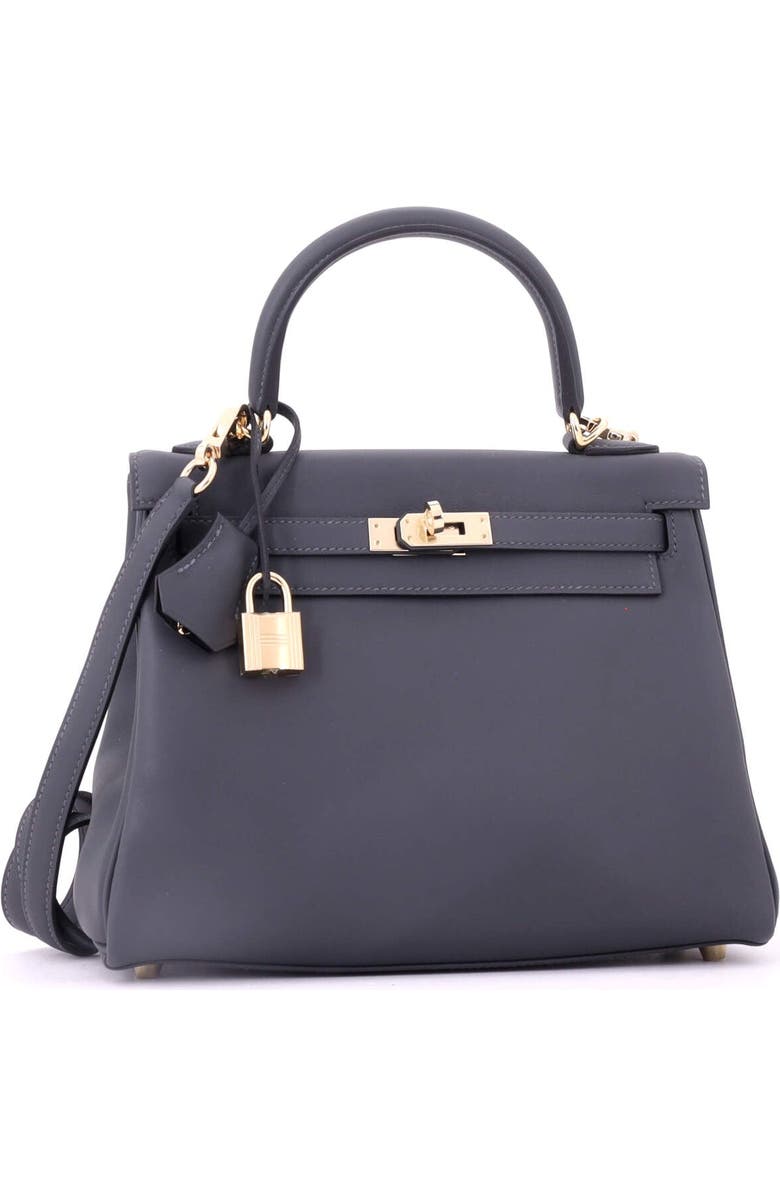 Pre-Owned Hermes Kelly Handbag Verso Swift with Permabrass Hardware 25, Alternate, color, Verso - Gris Misty/Noir