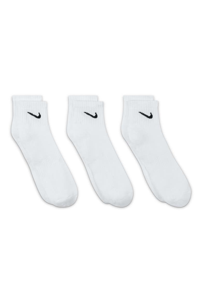 Kids' Assorted 3-Pack Dri-FIT Everyday Cushioned Ankle Socks, Alternate, color, WHITE/ BLACK