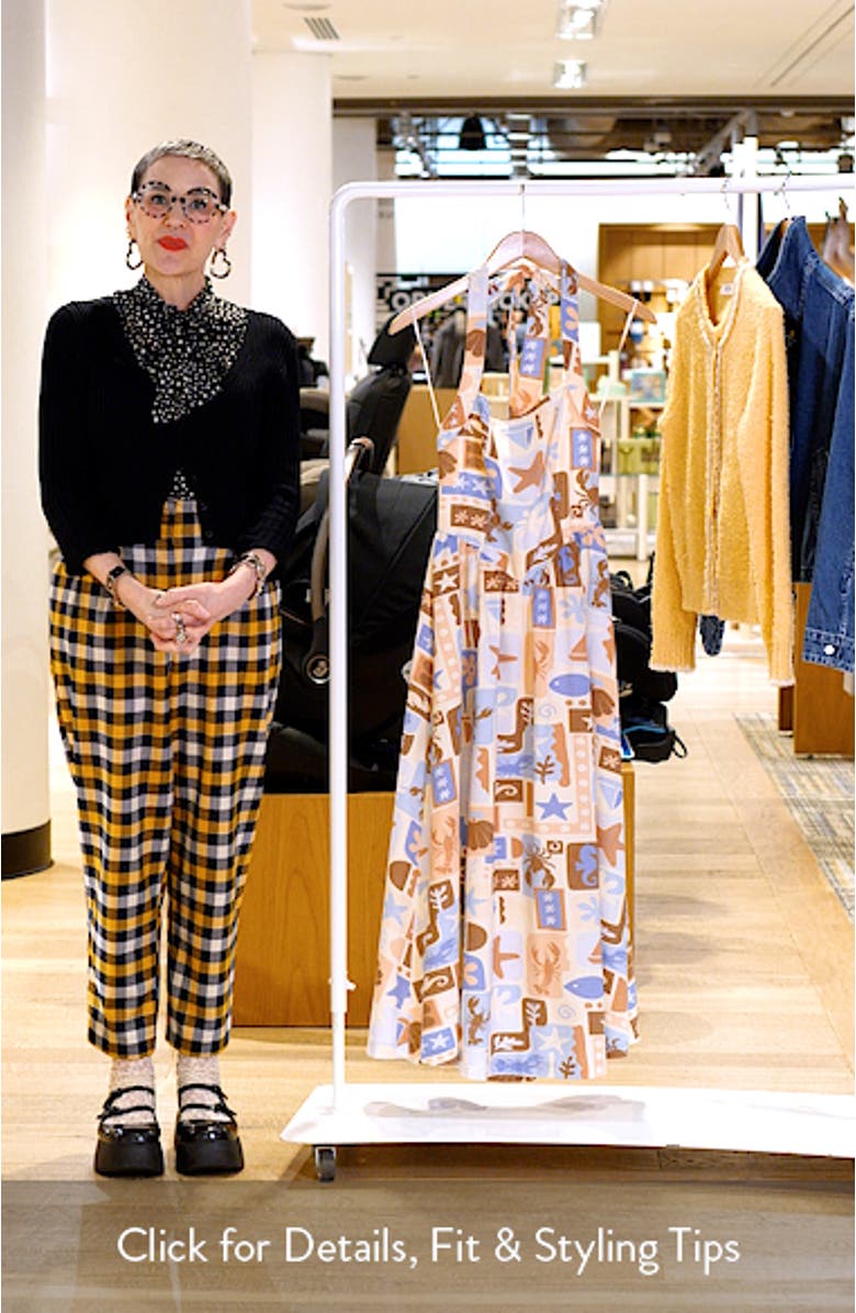 Beach Print Halter Sundress, sales video thumbnail