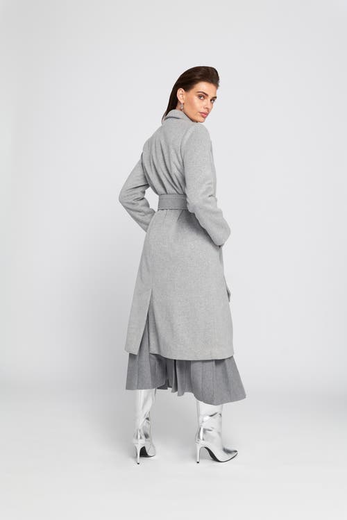 Elle Collection Elle Melton Wrap Coat In Gray