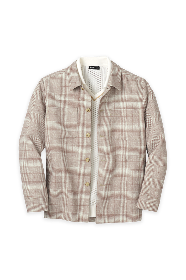 Plaid Shirt Jacket, Main, color, Tan