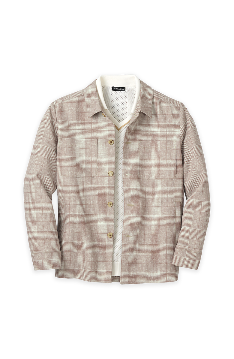 Paul Fredrick Plaid Shirt Jacket, Main, color, Tan