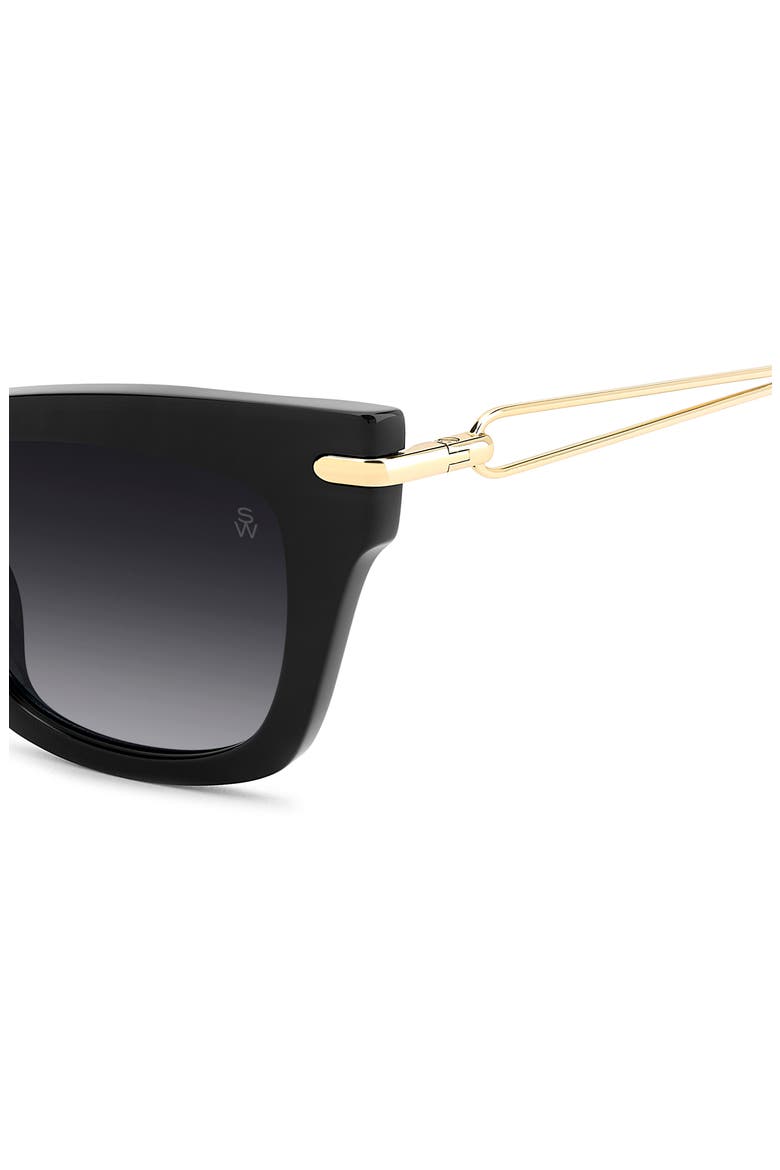 52mm Cat Eye Sunglasses, Alternate, color, BLACK
