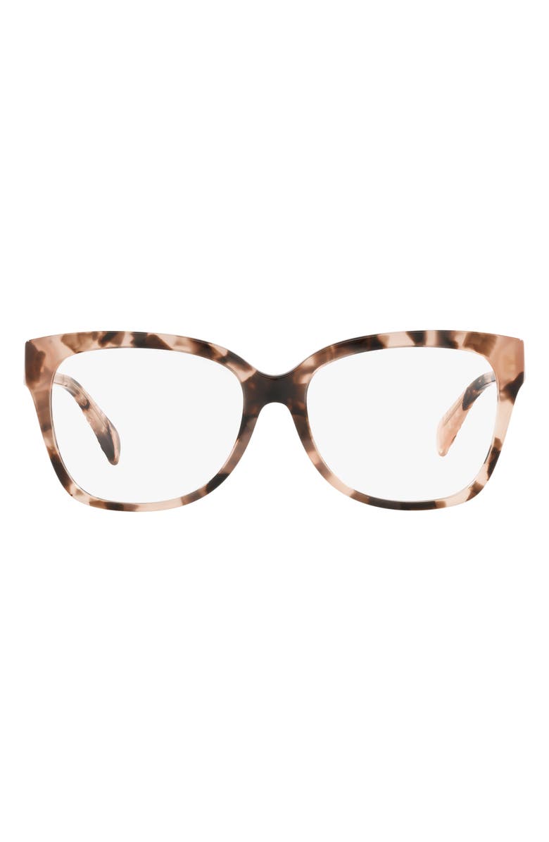 Michael Kors Palawan 54mm Square Optical Glasses, Main, color, Pink Tortoise