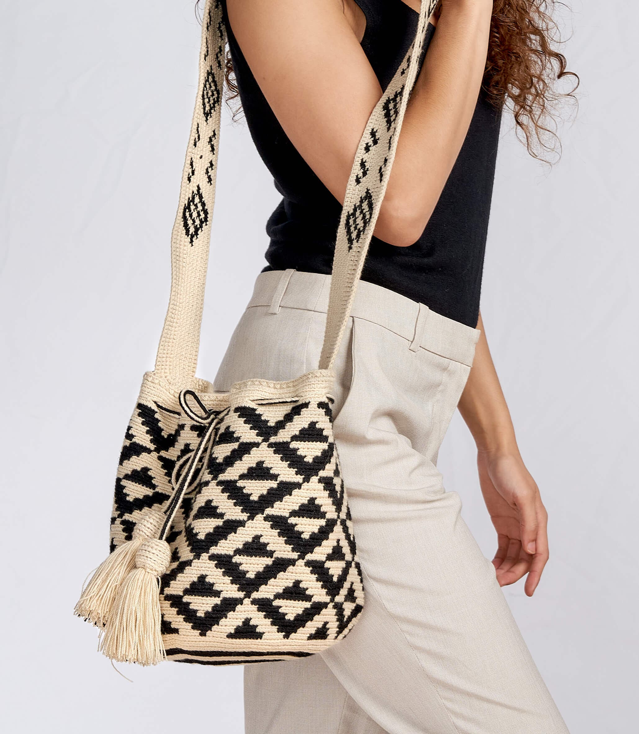One Thread Collective Maribel Bag, Alternate, color, Beige + Black