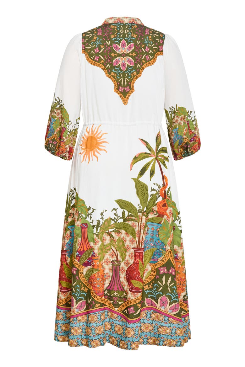 Print Long Sleeve Maxi Dress, Alternate, color, IVORY PARADISE PLC