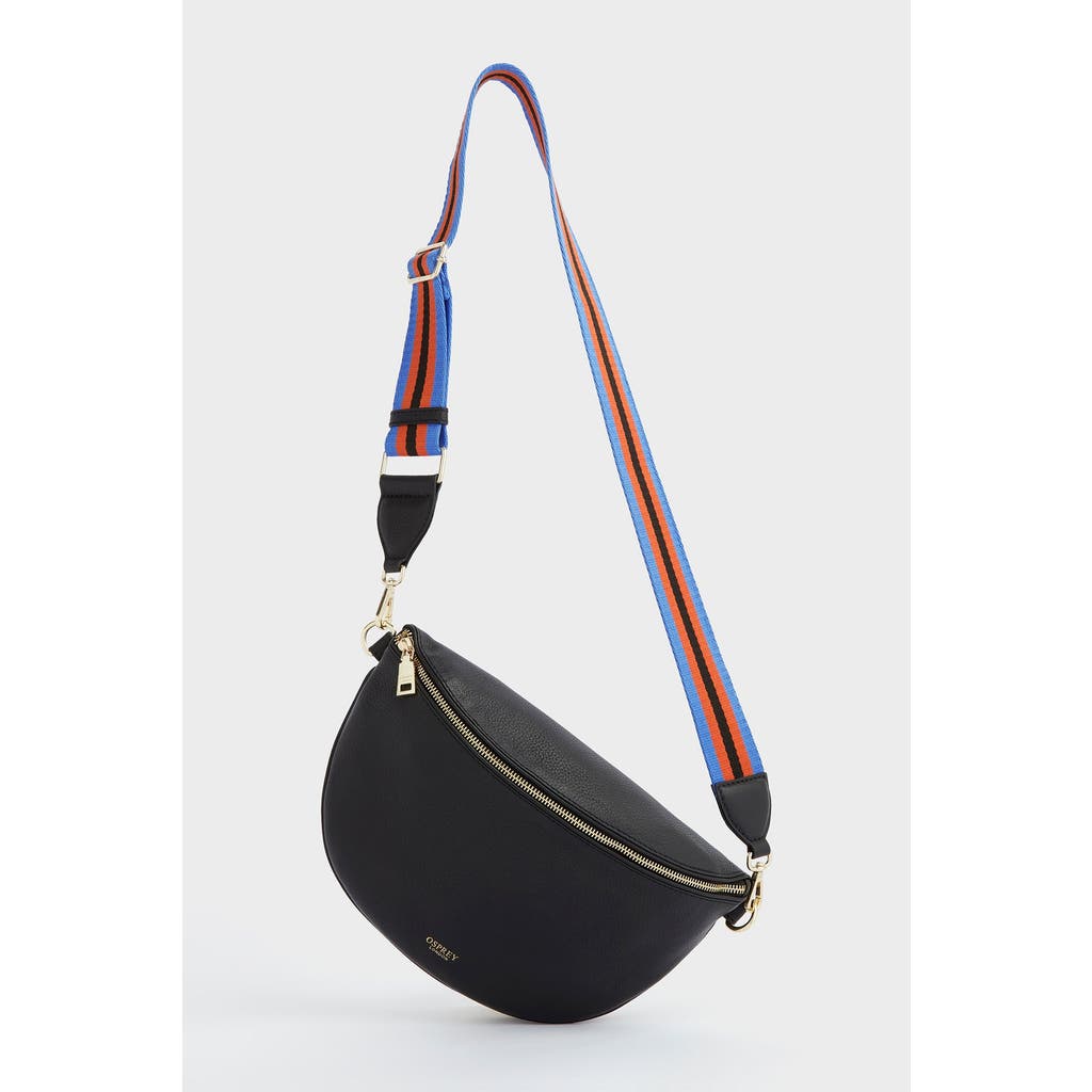 Osprey London The Hendrix Leather Sling Bag In Black